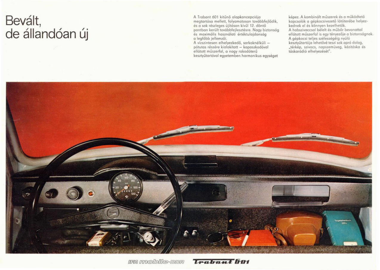 IFA-mobile DDR, Trabant brochure in Hungarian, page 3, 1974