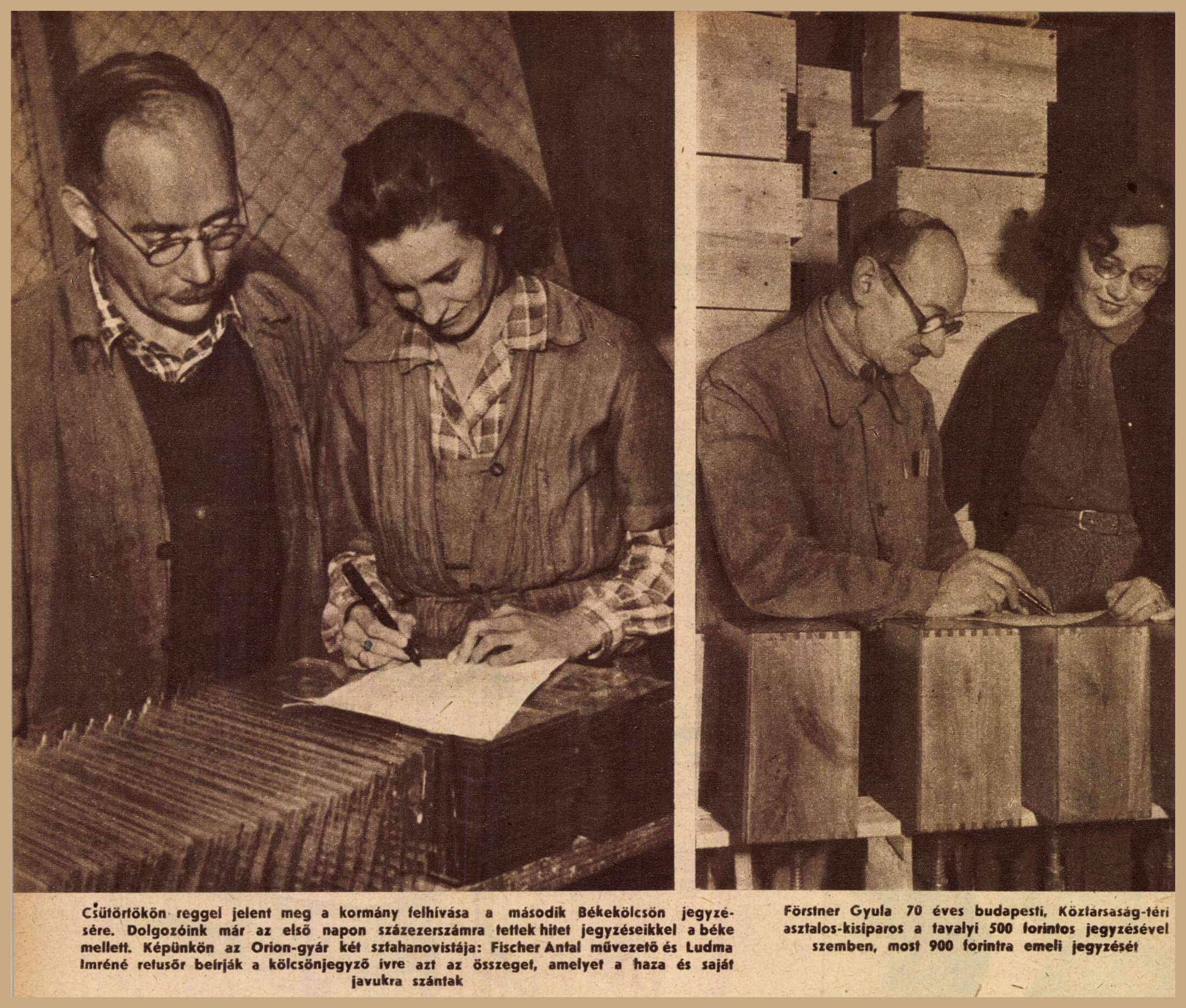 Peace workers from the October 1, 1951 issue of "Peace and Freedom" magazine