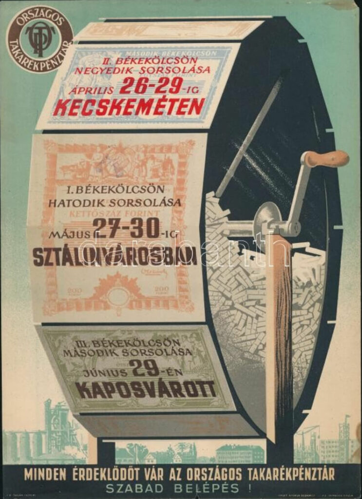 Fourth draw for the second peace loan, Kecskemét - poster