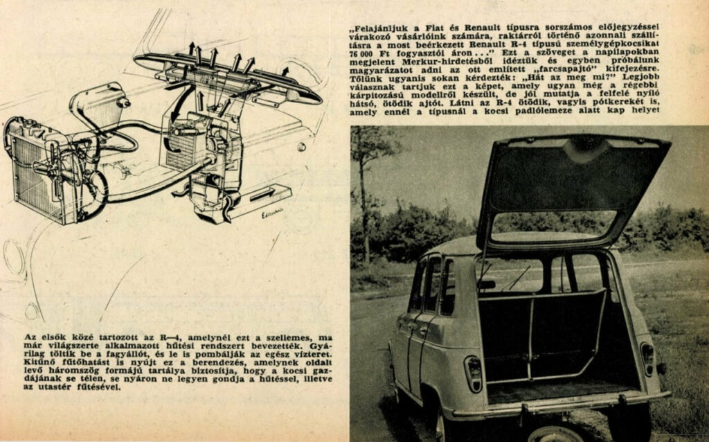 An illustration of the Renault 4 in a 1968 Auto-Motor article.